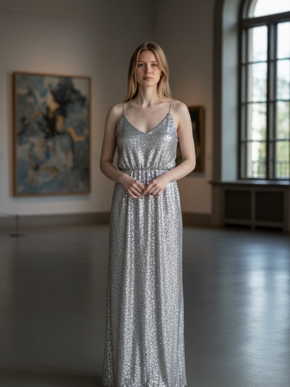 Aiden Beige Label Sequin Dress